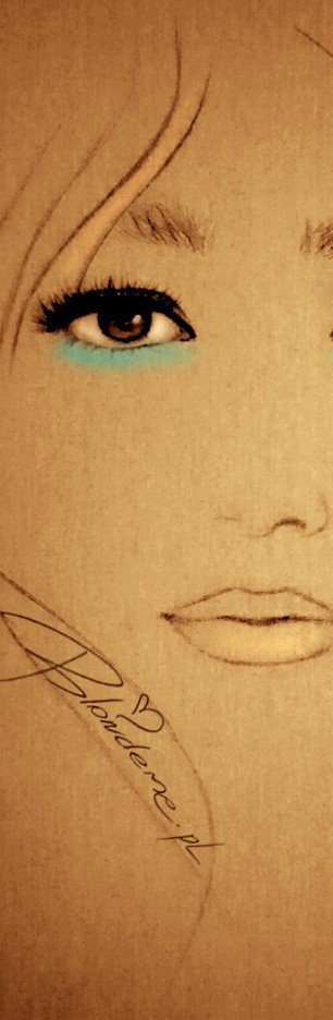 niebieski makijaz brazowych oczu rysunek moda lato
